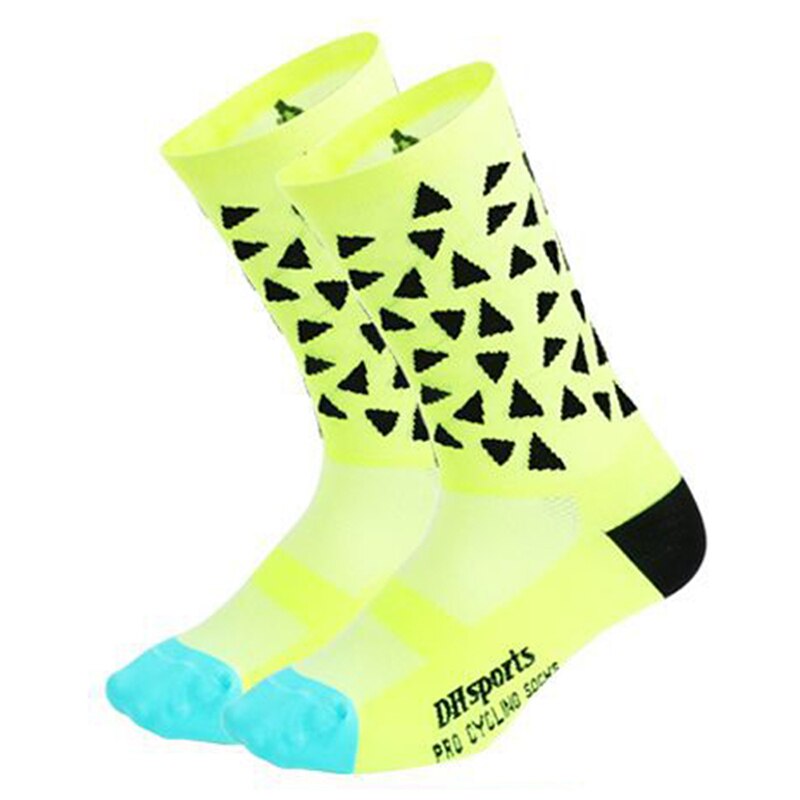 Bicycle Cycling Socks Breathable MTB Road Bike Men Women Stocking Durable Summer Coolmax Riding Socks 39-46 BC0362: Green