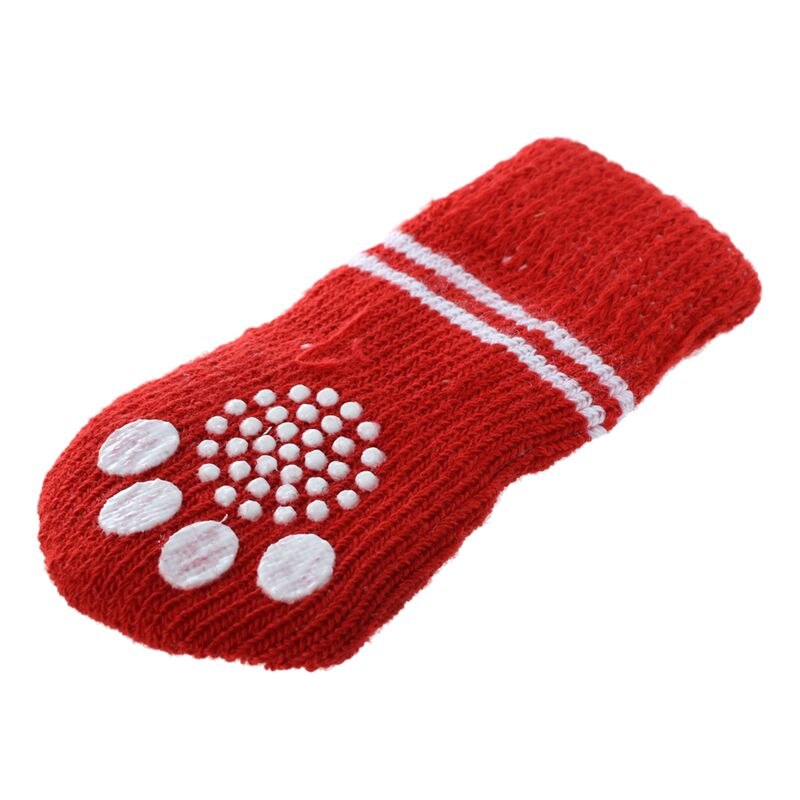 Rød hvid skridsikker juletræ print hund strikkede sokker