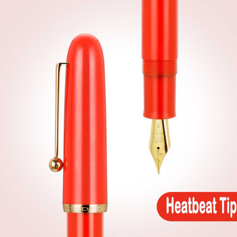 JINHAO 9016 Fountain Pen Acrylic Transparent White Spin Pen EF F M Nib Stationery Office School Supplies Writing Pen PK 9019: Burgundy / XF