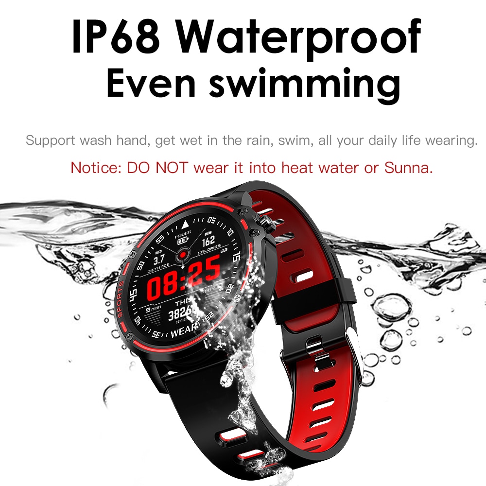 Doolnng L8 montre intelligente hommes IP68 étanche SmartWatch avec ECG PPG pression artérielle fréquence cardiaque sport fitness montres