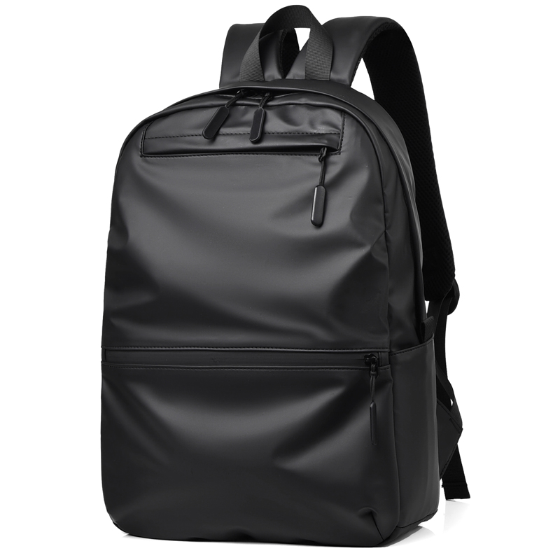 Fashionable Backpack Large Capacity Laptop Bag Waterproof Fabric Lightweight Shoulder Bag Casual Backpack: black
