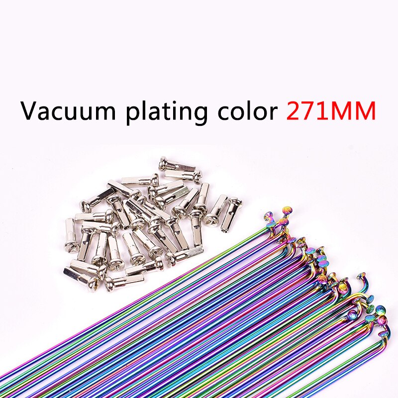 Szprycha rowerowa drut próżniowy poszycia tęcza szprychy 26/27.5/29 cala przemówił przemówił czapka robić roweru szosowego i górskiego części ze stali nierdzewnej przemówił: 271mm