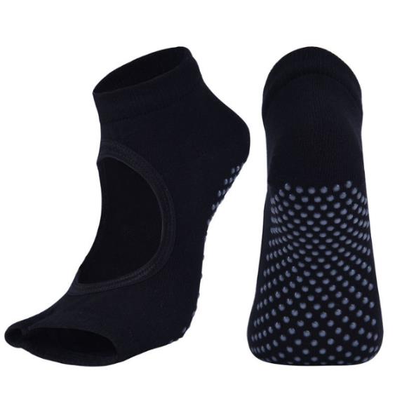 Kvinnor gym yoga strumpor halkfri delad tå fotled bomullsstrumpor massage sox barre dance casual solid mjuk ventilerande anti slip strumpor: A