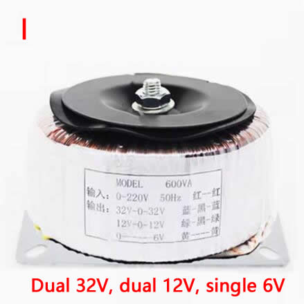 600W Audio Isolatie Toroïdale Transformator Voeding 220V Tot 26V 12V Dual 36V 18V High Power Puur Koperen Ring Runderversterker: Goud