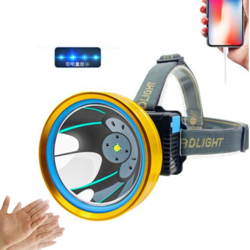 Høj effekt  t6 led forlygte usb genopladelig sensor fiskeri frontal cykling lommelygte forlygte hovedlygter campingbelysning