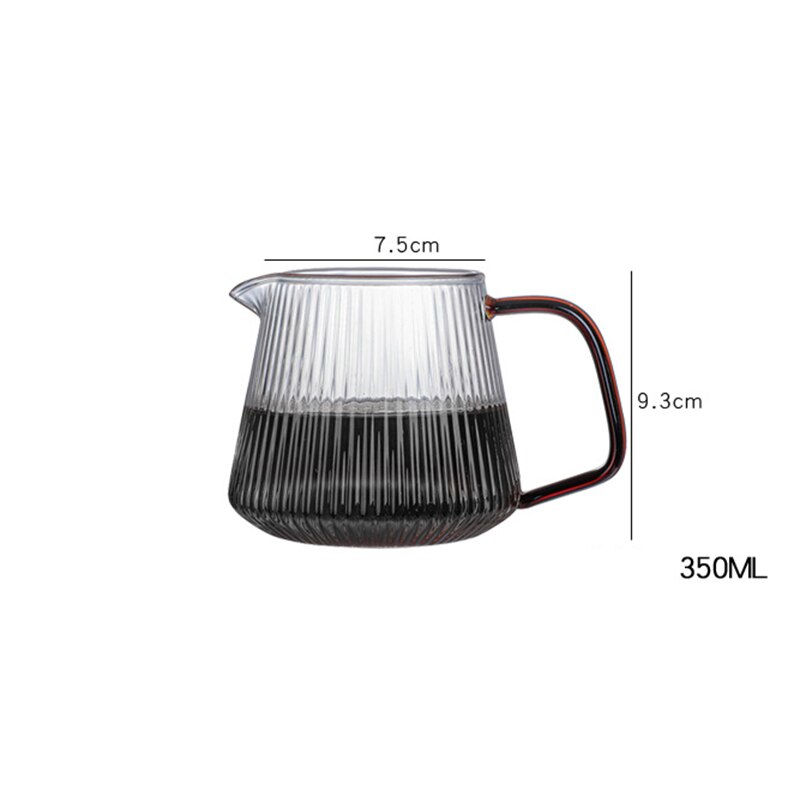 V60 kaffeserver stripete glass kaffekaraffel, komfyrtopp sikker kaffekanne for å helle over kaffe &amp; te klar: 350ml