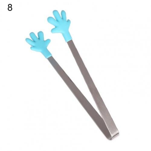 Food Clip Portable Cute Stainless Steel Mini Hand-Shaped Ice Cube Sugar Tong Kitchen Supplies Cake Shop Bread Clamp Gadget Clips: 8