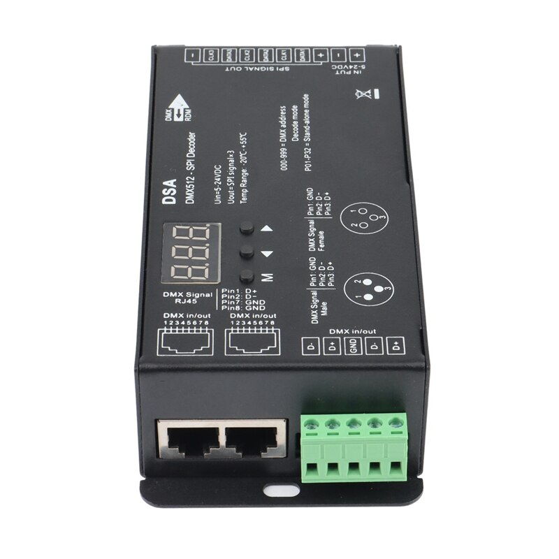 DSA DMX To SPI Decoder DMX512-SPI Decoder And RF SPI Controller, 3 Digital Display RF RGB Remote Control