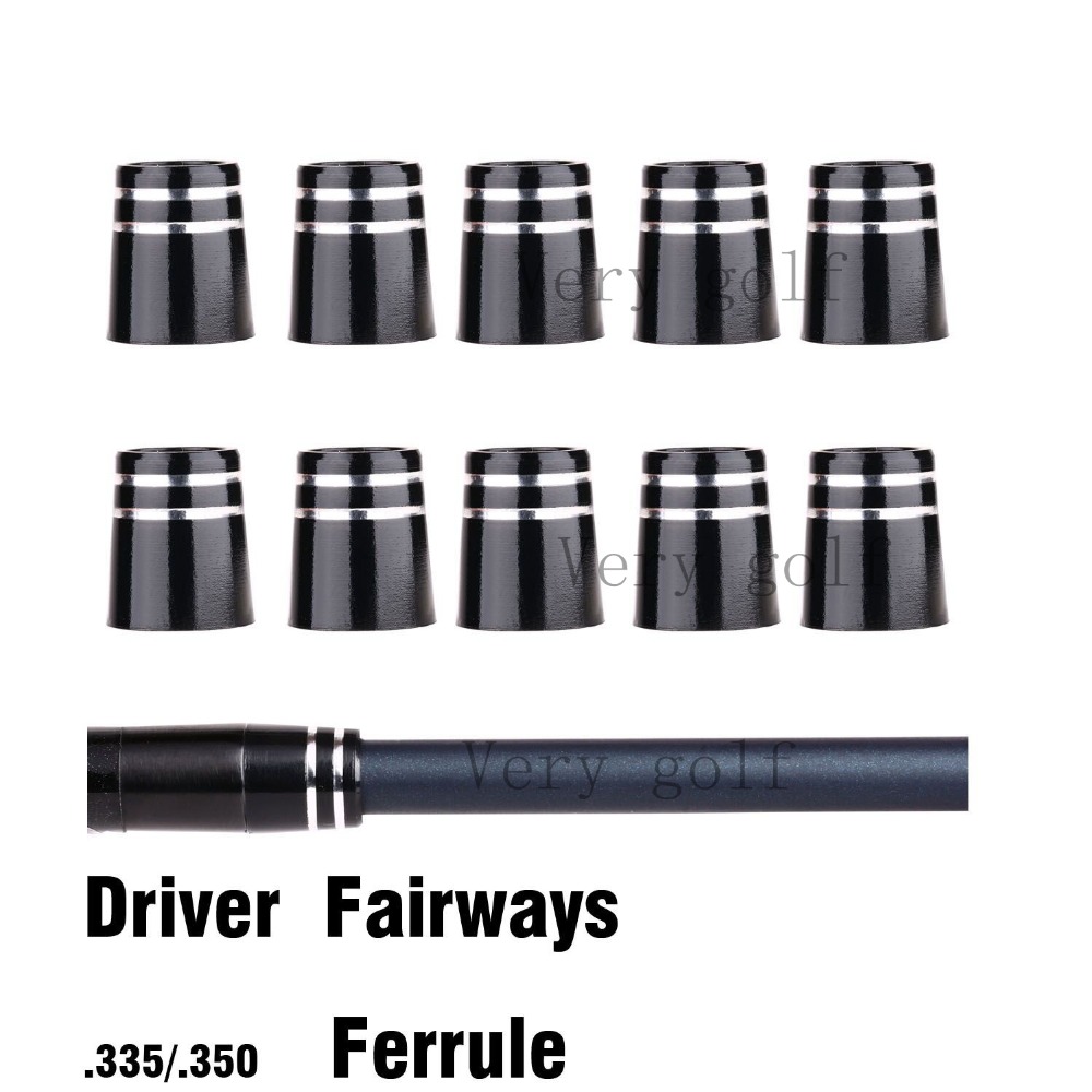 Véritable 5 pièces/10 pièces/20 pièces/50 pièces embouts de Golf noir. 335 .350 pour pilote Fairway bois avec doubles anneaux en argent