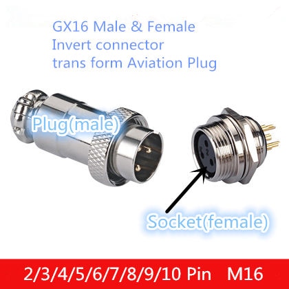1 Pcs AP020 GX16 2/3/4/5/6/7/8 Pin M16 Mannelijke & Vrouwelijke omkeren Connector Trans Vorm Luchtvaart Plug GX16 Circulaire Socket Connector