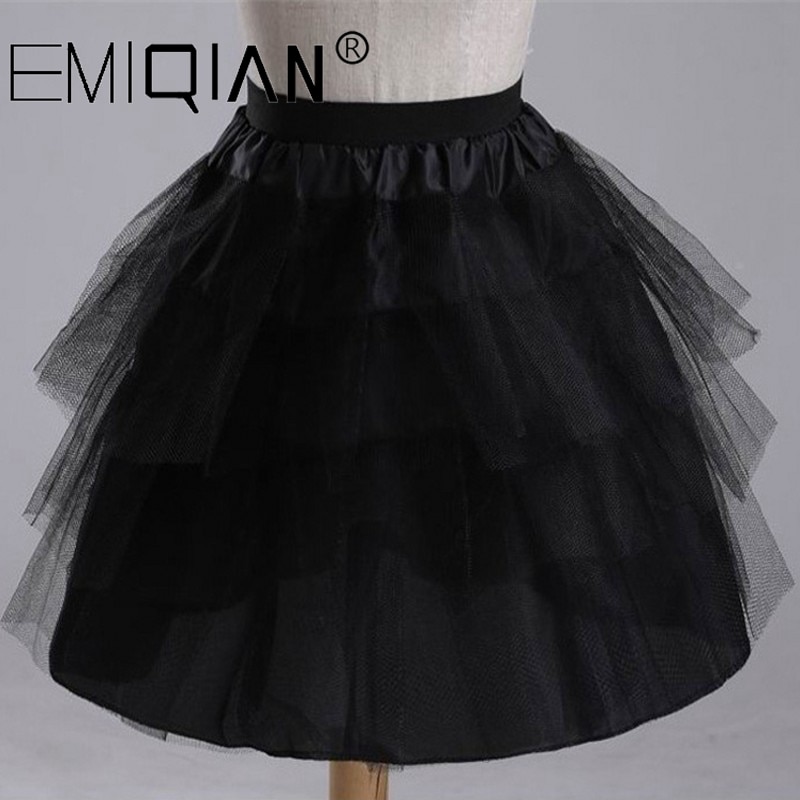 Jupon court 3 couches, sans capuche, robe de cérémonie, Crinoline pour fille à fleurs, sous-jupe de mariage