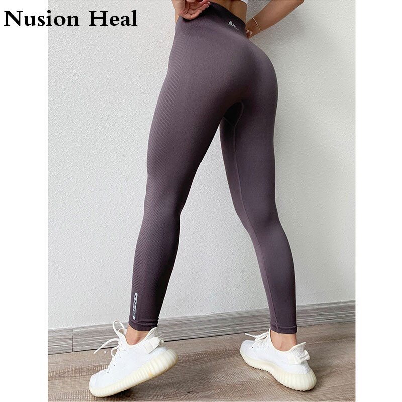 Gym Yoga Pants Sports Wear For Women Tummy Control High Waist Leggins Sport Tights Woman Fitness Seamless Leggings Sportswear: CK 1978.1-brown / L/XL