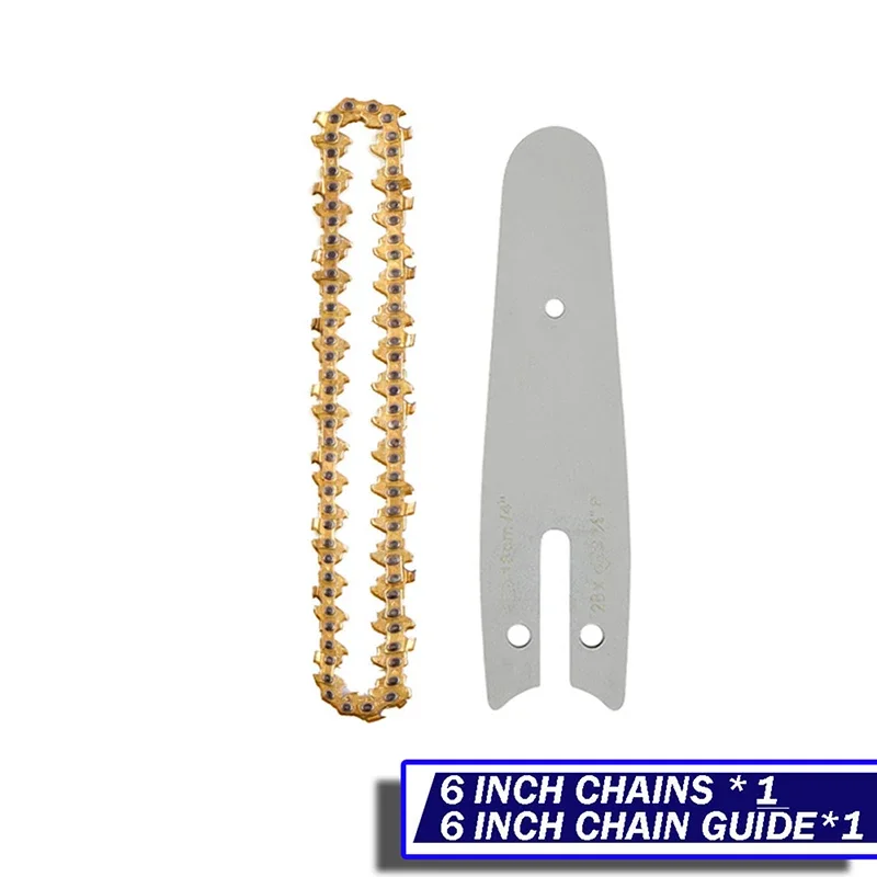 Mini corrente de motosserra de aço de 6 polegadas com barra guia 1/4 ".043" 37 DL conjunto de corrente de serra elétrica acessório de substituição manutenção de jardim: Grey