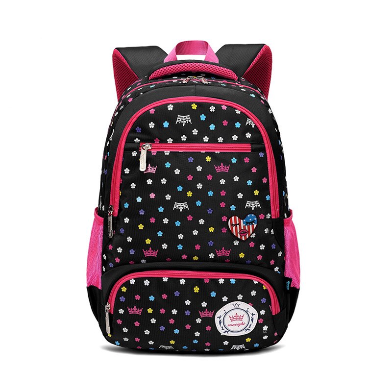 Cute Girls School Bags Children Primary School Backpack Satchel Kids Book Bag Princess Schoolbag Mochila Infantil: Black