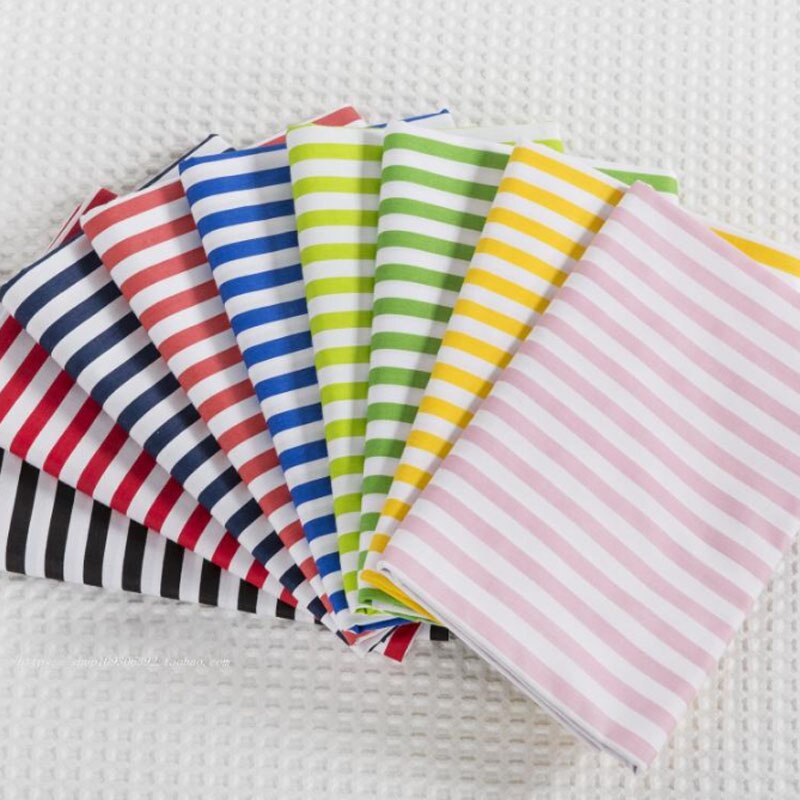 160CM*50CM cotton navy blue red green yellow pink black wide stripe fabric for DIY bedding apparel patchwork fabric decoration