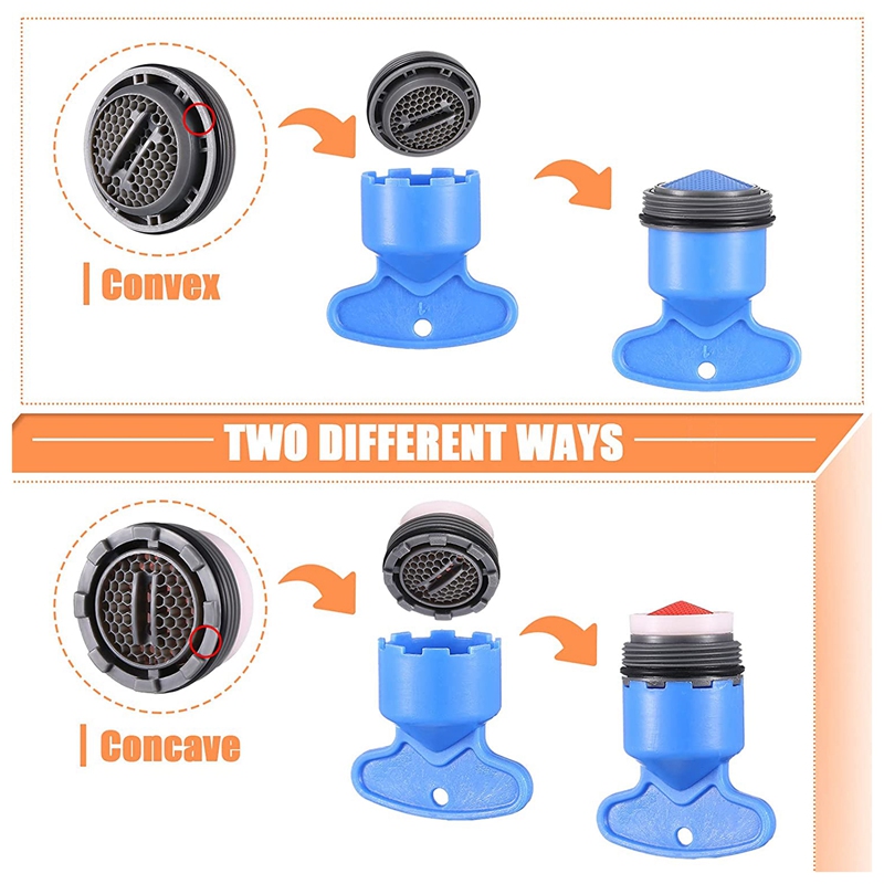 12 Pieces Faucet Aerator For Cache Aerators And 5 Pieces Cache Faucet Aerator Key Removal Wrenches, Cache Aerators