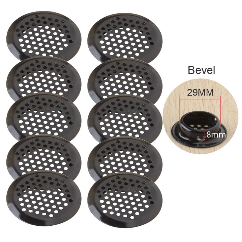 Garderobe Kast Mesh Gat Rvs Louvre Air Vent Ventilatie Cover Set: 29mm Bevel