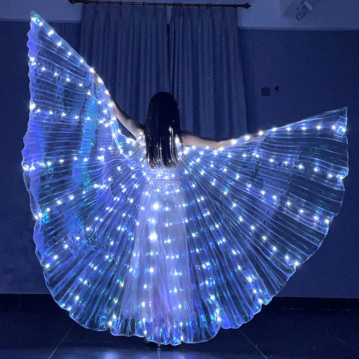 Capa de Hada LED, disfraz de luz, alas brillantes de mariposa, luces de baile para puesta en escena, celebración de , decoración de espectáculo de boda