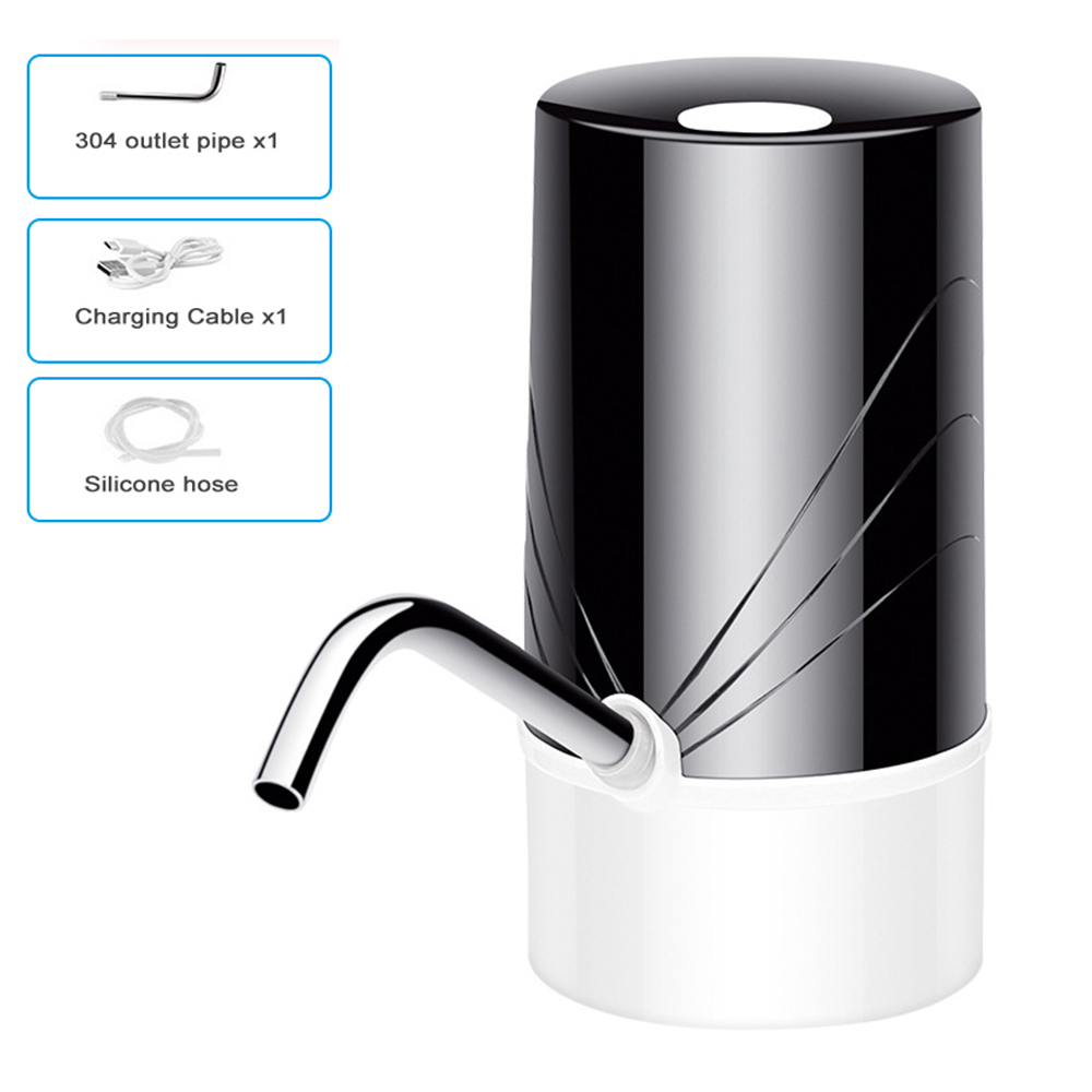 Household Automatic Water Dispenser Bottled Water Manual Water Press Intelligent Portable Water Dispenser LED Display USB: style B-black