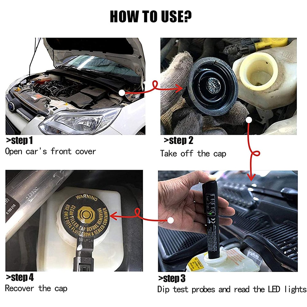 Universal Brake Fluid Tester Pen Style Car Diagnostic Tools Fit for DOT 4.0 DOT 5.1 Oil Testing