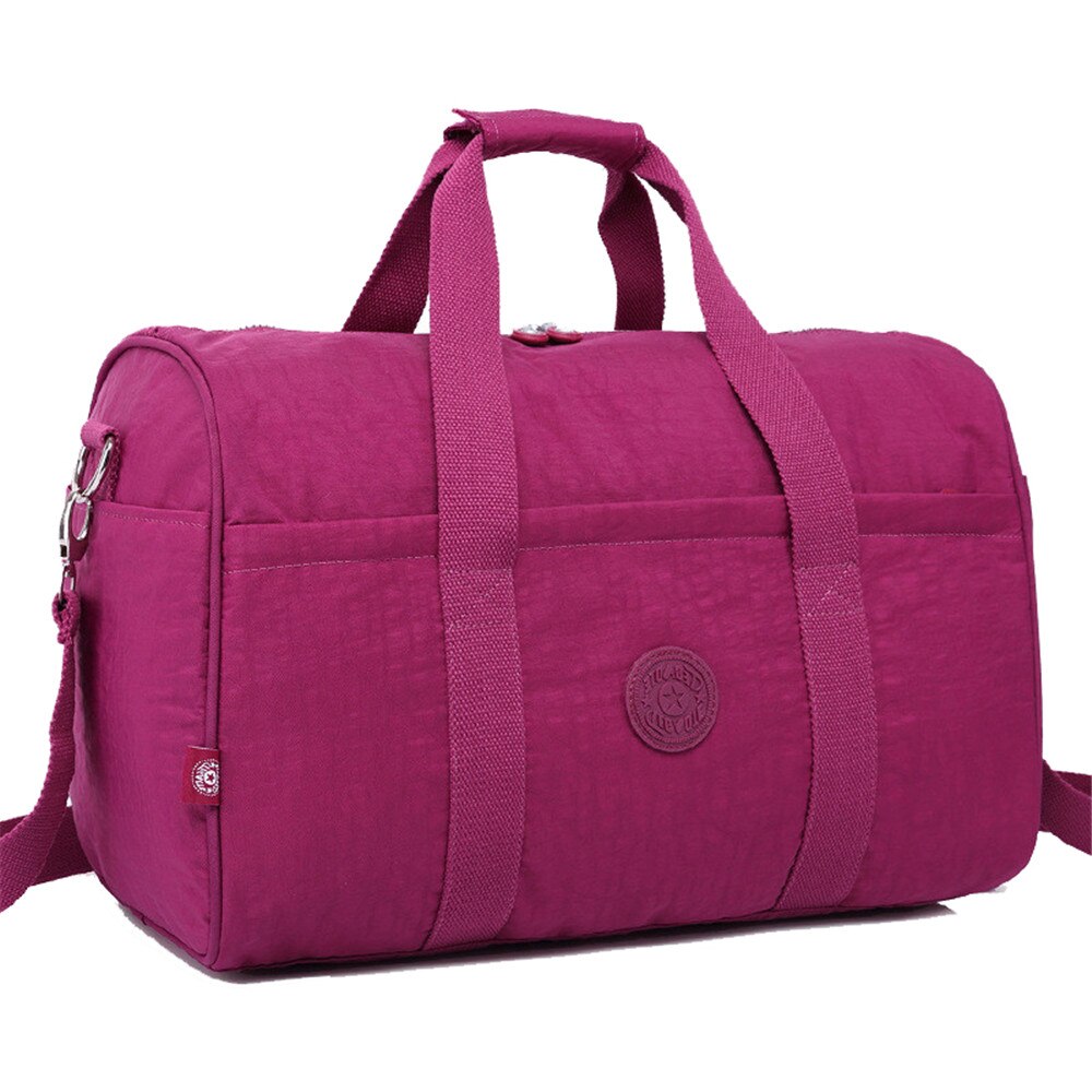 TEGAOTE, nueva bolsa de viaje ultraligera impermeable para hombres, bolsa de viaje de gran capacidad, bolsa de viaje para mujeres, equipaje de Nylon, bolsos de viaje Unisex: purple red