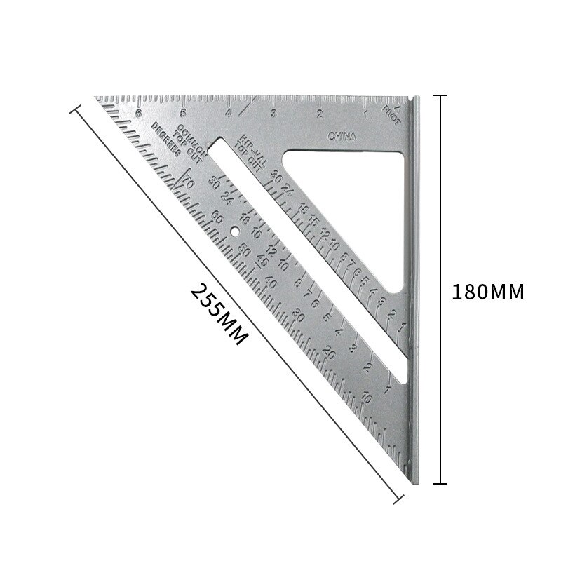 Triangle Ruler 90 Degree Thickening Angle Rule Aluminum Alloy Carpenter Measurement Square Ruler Layout Tool Measurement Tool