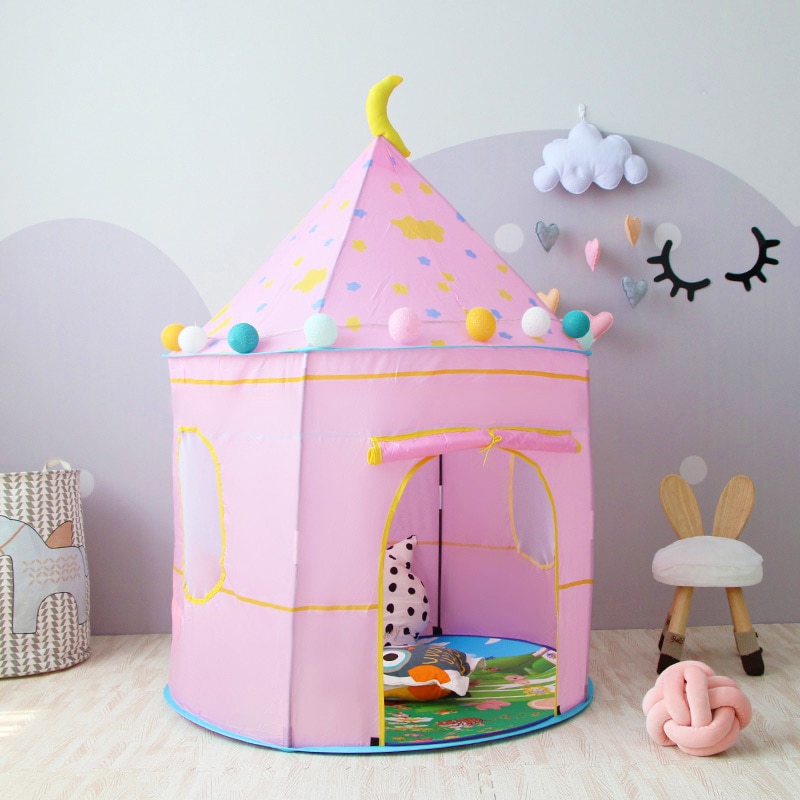 Tenda per bambini portatile tenda per bambini Princess Castle Indoor Outdoor Play House giocattoli per bambini per bambini tenda pieghevole regalo di natale