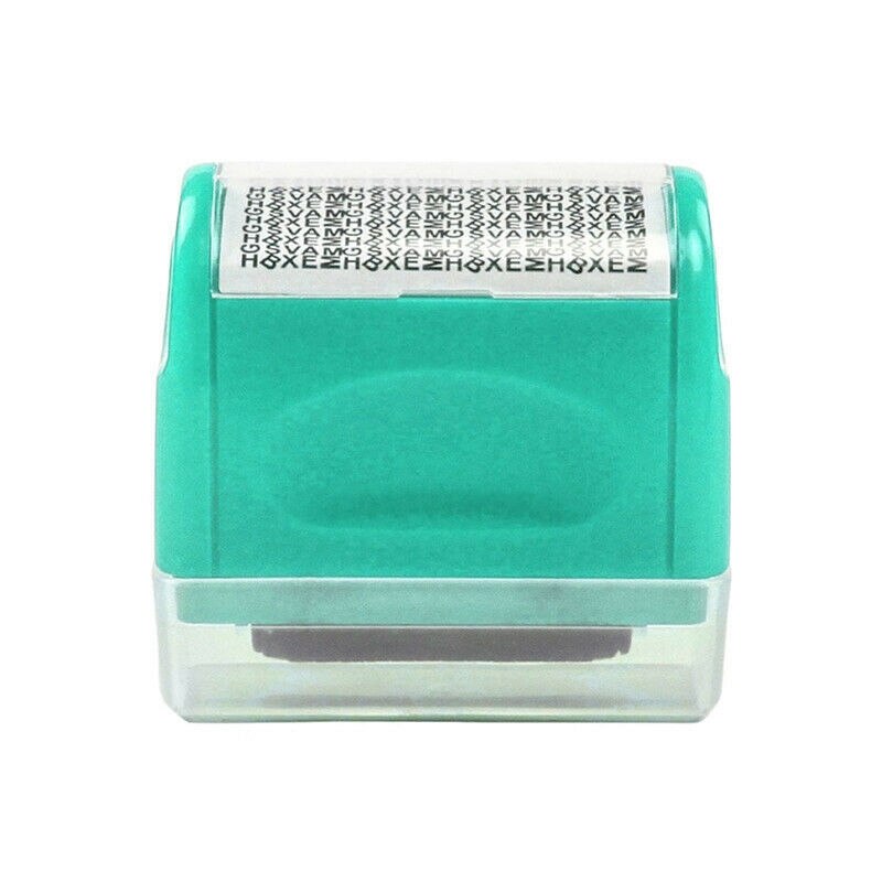 Identity Theft Prevention Stamp Identity Guard Roller Stamp Wide Rolling Security Stamp 6X6X3cm: Green