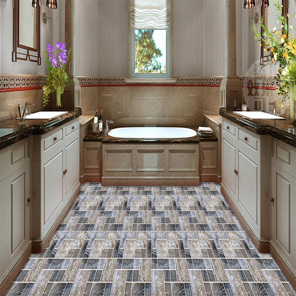 Floor stickers Tile Sticker For Kitchen Bathroom vinyl tile Self Adhesive Wall Sticker DIY Decor Wallpaper Waterproof Wall Decal