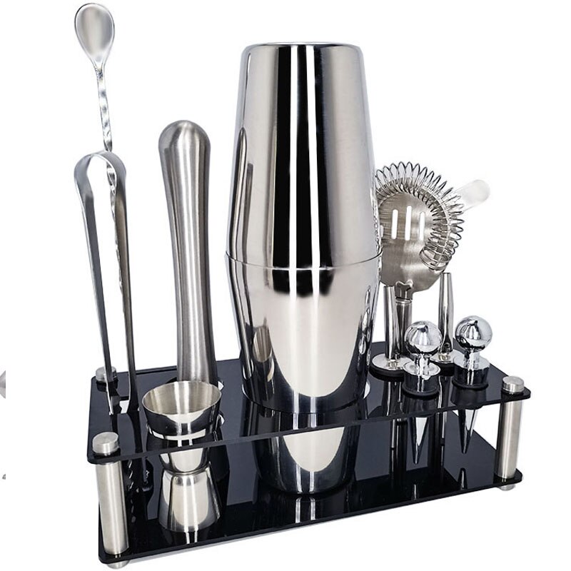 Stainless Steel 550ml/450ml/600ml/750ml Shaker Cup With Measuring Cup Cocktail Shaker Set Cocktail Kit Bar Tools Stand Recipe