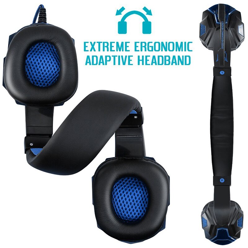 Gaming Headset with Mic and LED Light for Laptop Computer 3.5mm Wired Noise Isolation Volume Control Gaming Headphone