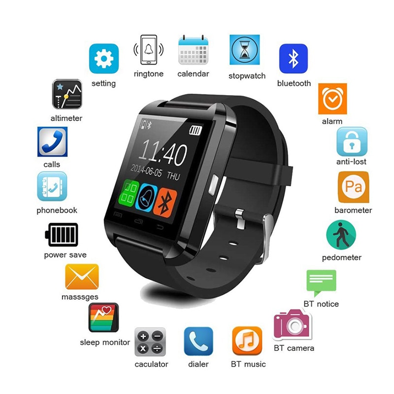 Bluetooth relógio inteligente digital smartwatch esporte pedômetro sono relógio de monitoramento para o telefone habitual unisex relógios de pulso