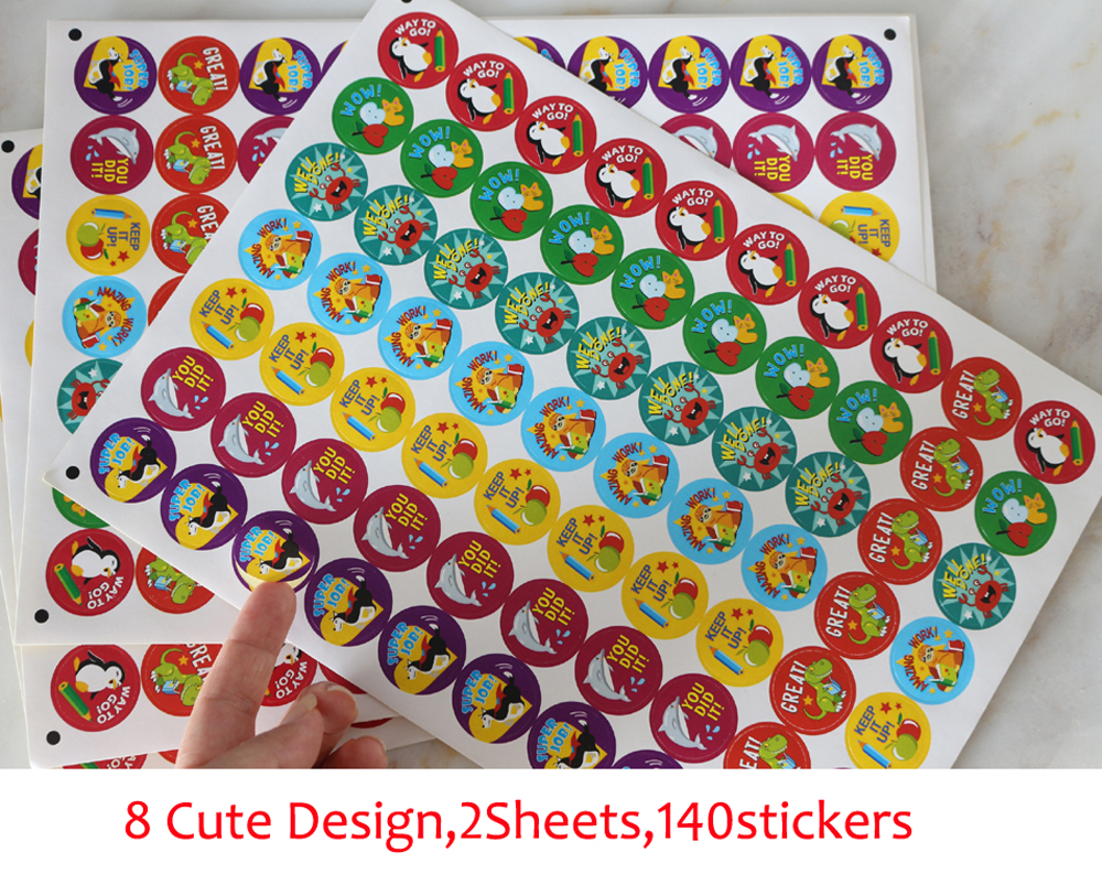 Reward Stickers Encouragement Sticker Roll for Kids Motivational Stickers with Cute Animals for Students Teachers