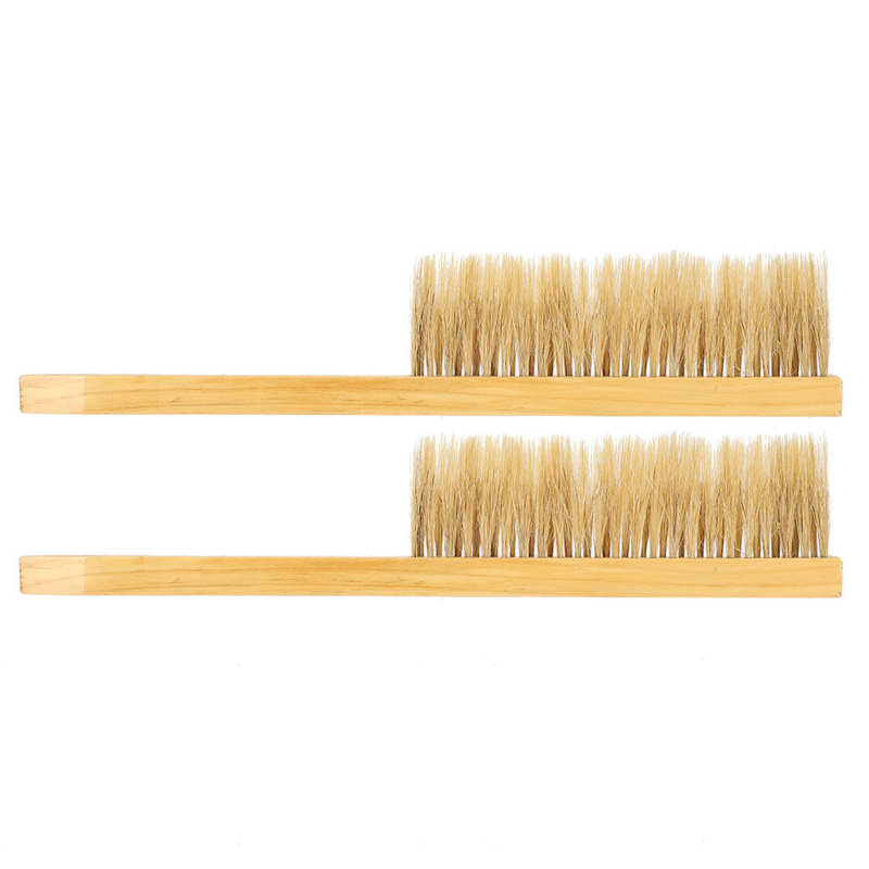 Bee brush double-row bristle beekeeping brush wooden handle beehive brush beekeeping tool