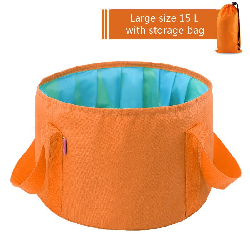 15l udendørs strand rejse folde camping håndvask spand skål vask fiske håndvask vand spand taske til børn strand legetøj: 3