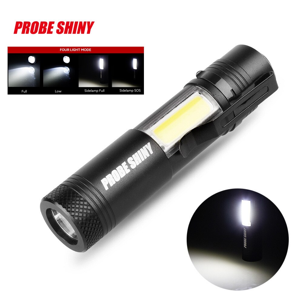 3000 Led Flashlight Portable Mini Xml-q5+cob Zoom 4 Modes Torch Flashlight Use Aa 18650 Battery Waterproof Lighting Lantern #N