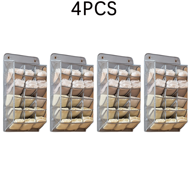 4 stuks ondergoed panty opslag hangende tas wandmontage beha opslag organisator rek thuis closet organisator opbergzakken: Beige