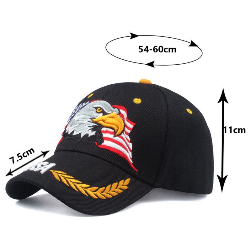 ajustable 1 Uds gorra deportiva para exterior Unisex bandera de EE. UU. Gorra de béisbol patrón de águila Casual sol Golf gorra de camionero perfecto