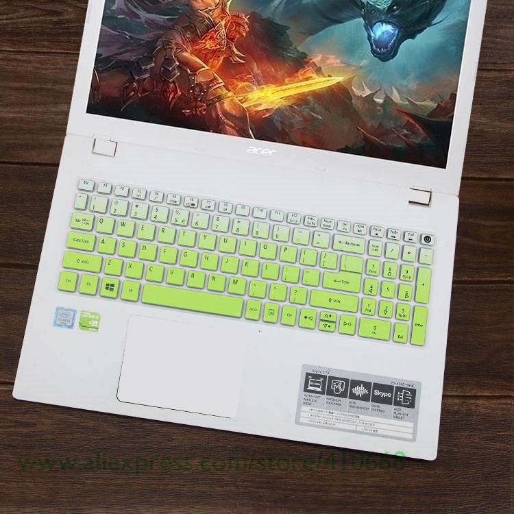 Funda protectora de silicona para teclado de 15,6 pulgadas, para Acer Aspire VN7-592G VN7-792G F15 F5-571 F5-573G E5-575G: Gradualgreen