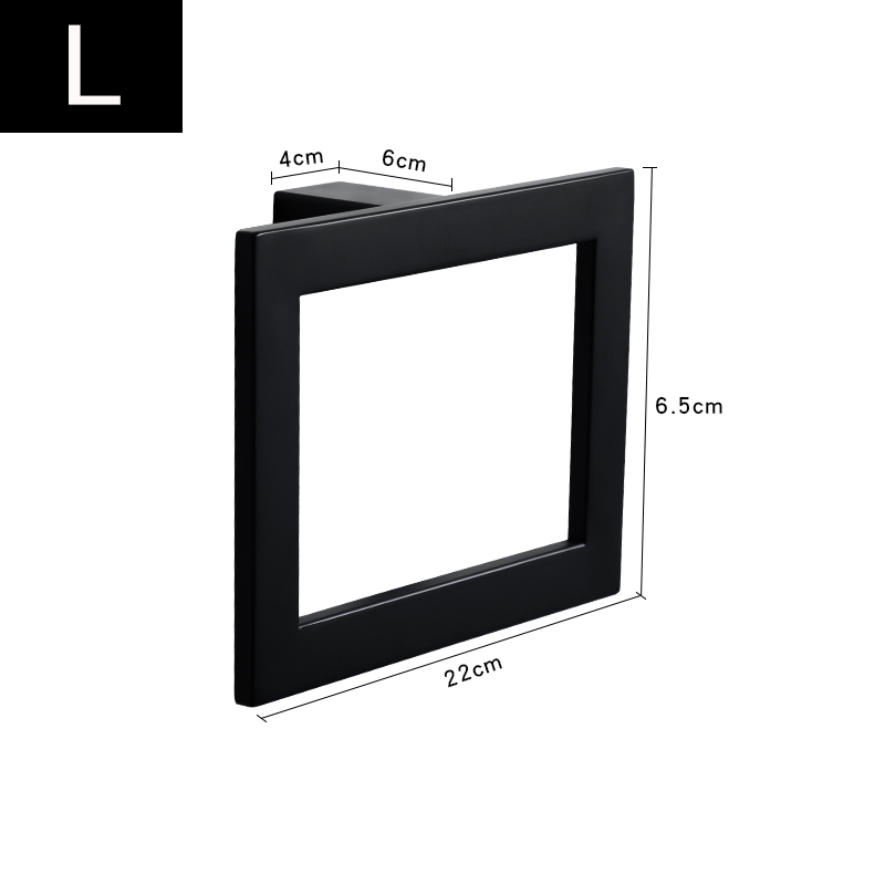 Zwarte Handdoek Ring Badkamer Handdoek Opslag Houder Hanger Handdoeken Rack Badkamer Wall Mount Badkamer Accessoires Haken Voor Thuis: L