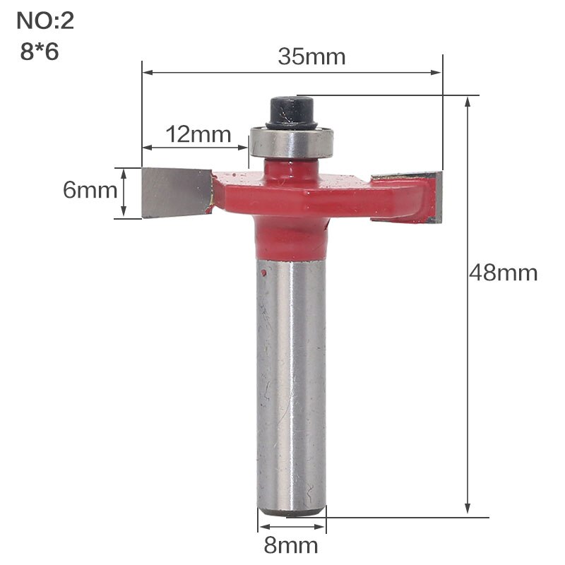 1pc 8mm Shank Height 1/2" X Depth 3/8" T Slot Milling Cutter Wood Router Bit Tungsten Wood Milling Citters Woodworking Tools