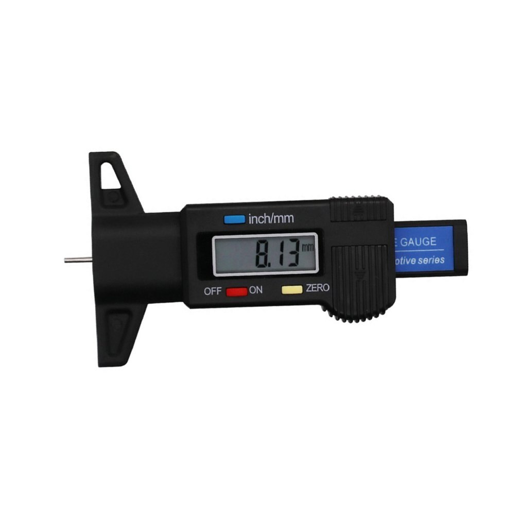 High-Precision Digital Tread Depth Gauge Car Tire Wear Detection Electronic Vernier Caliper Car Measurer Tool: Black