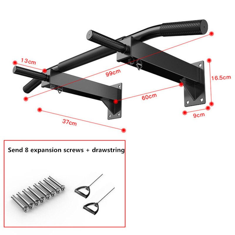 Indoor Horizontal Bar Pull-Ups Exercise Body Home Wall Parallel Bars Adult Indoor Wall Horizontal Bar Fitness Equipment: black 2
