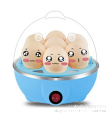 Electric Egg Cooker, Omelet, Scrambled, Soft, Medium, Hard-Boiled Boiler Cooker with Auto Shut-Off and Buzzer, Measuring Cup In: Blue