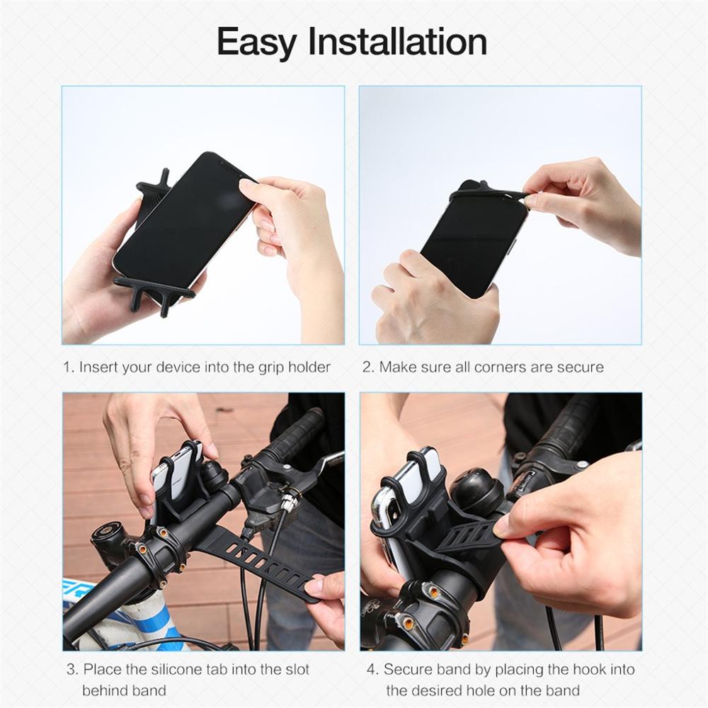 Bike Phone Holder 360°Rotation Silicone Bicycle Motorcycle Handlebar Mount bycicle phone holder	porte telephone pour velo	T#