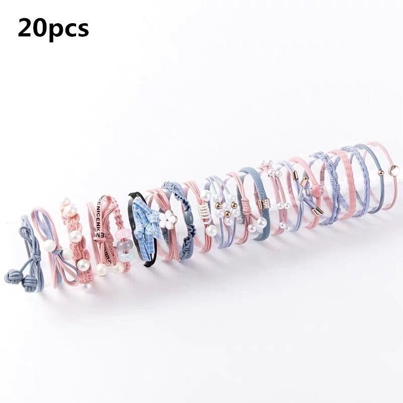 12/16/20/25 stuks meisjes hoofdbanden vrouwen haaraccessoires elastische haarbanden voor meisjes vrouwelijke haarband rubberen touw kauwgombanden haarband: 20 stuks strik