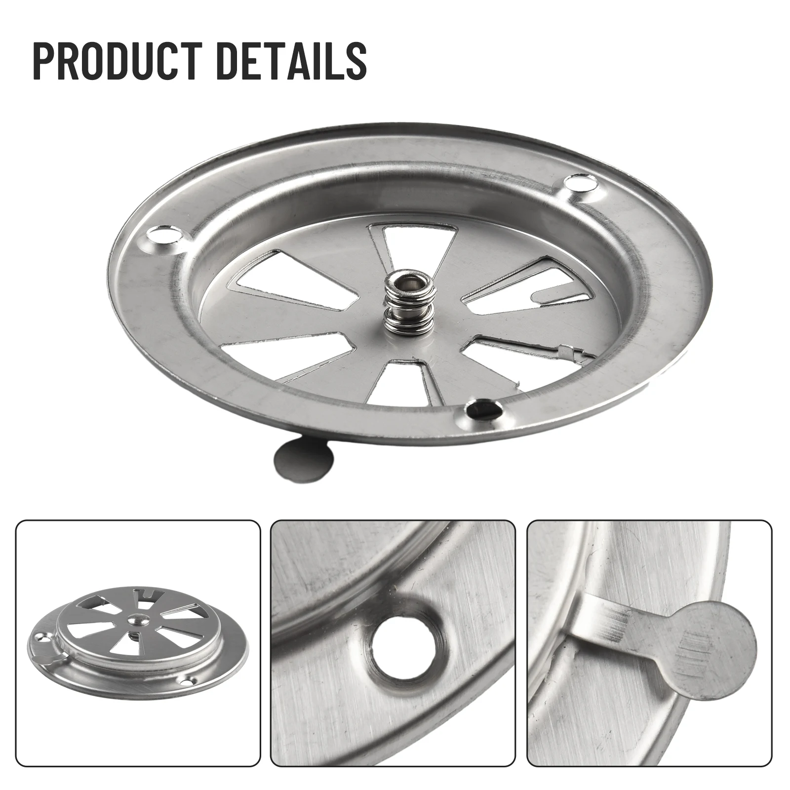 1 st BBQ Grill Uitlaat Rvs Kachel Ontluchter Demper Oven Air Regelklep Uitlaat Ronde Cover 9.5x9.5x3 cm