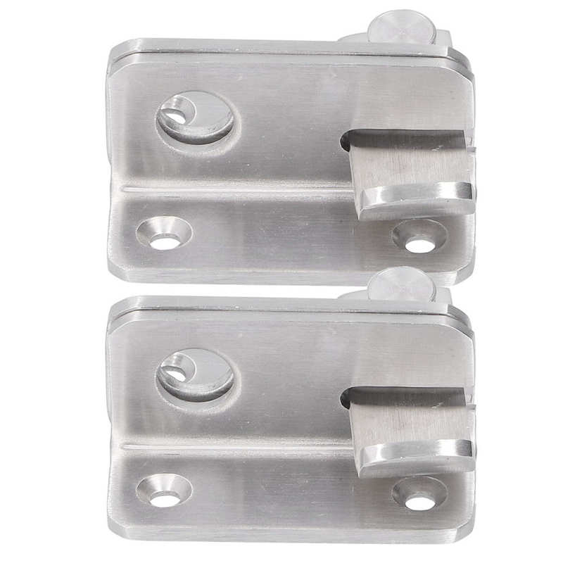 2 Sets Manual Door Bolt Stainless Steel Punch-Free Bolt Lock Wardrobe Bathroom Door Accessories