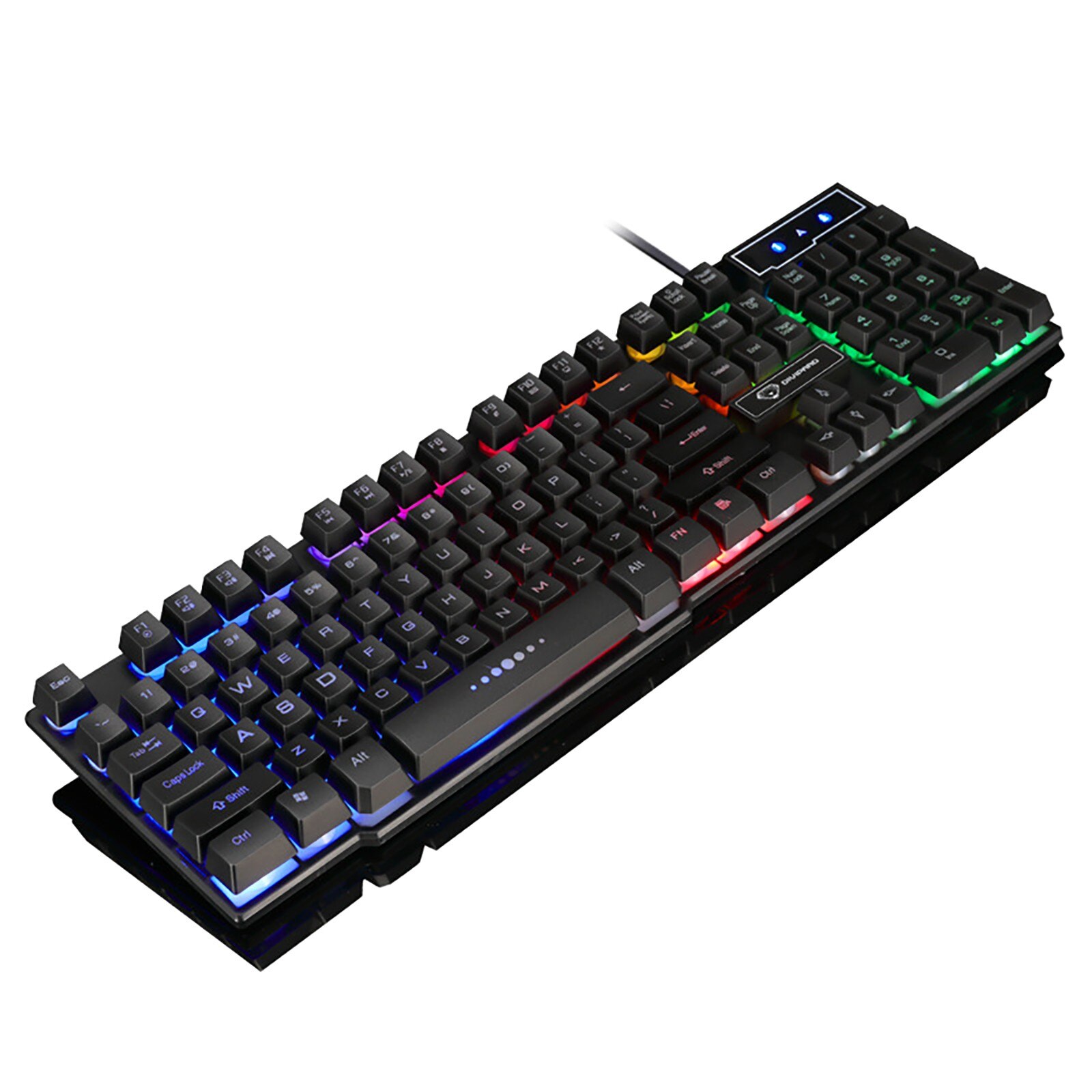 2021New GK50 Wired Mechanical Gaming Keyboard Floating Cap Waterproof Rainbow Backlight USB 104 Keycaps Computer Game Keyboards: BK