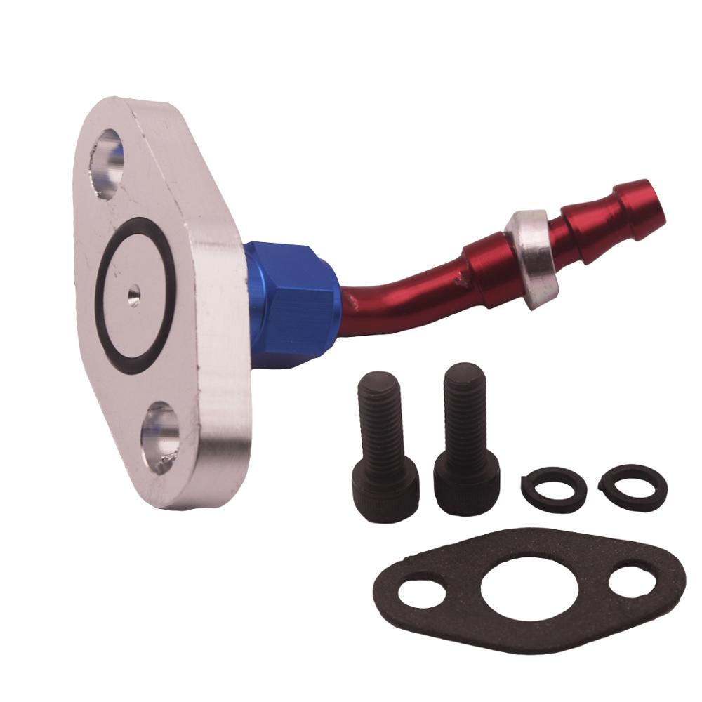 Billet Turbo Oil feed Flange 45 Degree 1/4" barb Rotating 360 Degree fit AN4 pus